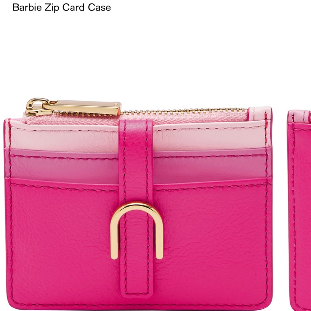 Barbie x Fossil Leather Zip Card Case